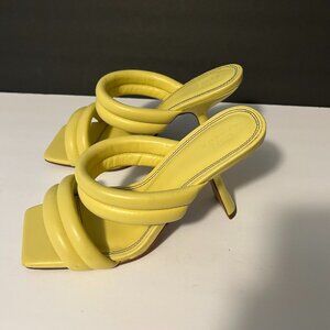 Asos Design Lime Green Strappy Heeled Sandals with Squared Toe Women's Size 10